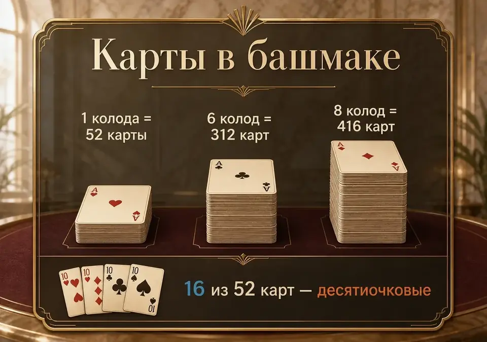 Инфографика: из скольких карт состоит содержимое башмака
