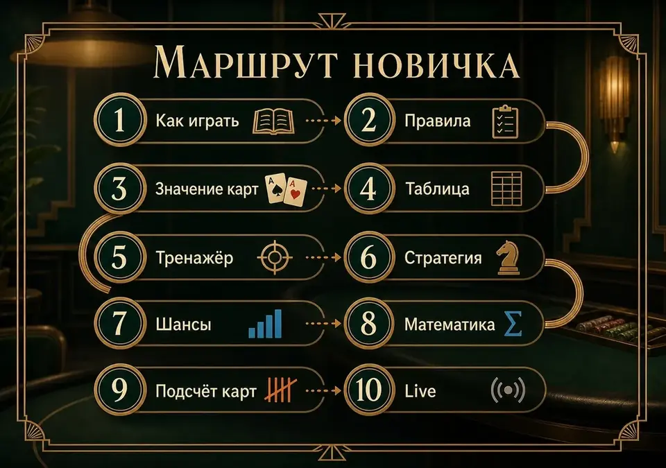 Инфографика: рекомендуемый путь начинающего игрока по разделам сайта