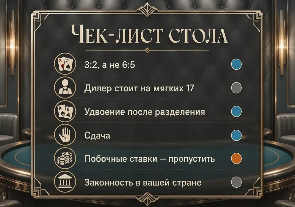 Схема чек-листа: что проверить в правилах live-стола перед игрой