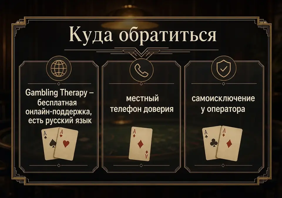 Схема ресурсов, куда можно обратиться за помощью при игровой зависимости